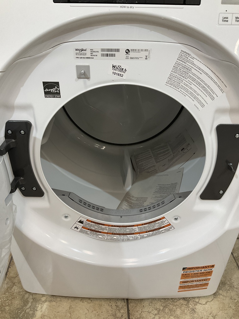 Whirlpool New Open Box Electric Dryer 220volts (30 AMP) 27inches {no cord} (White)  