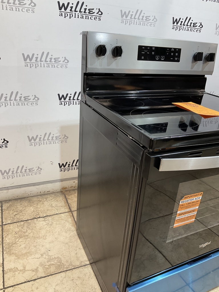 Whirlpool New Open Box Electric Stove 220volts (40/50 AMP) 30inches {no cord} (Stainless steel) 