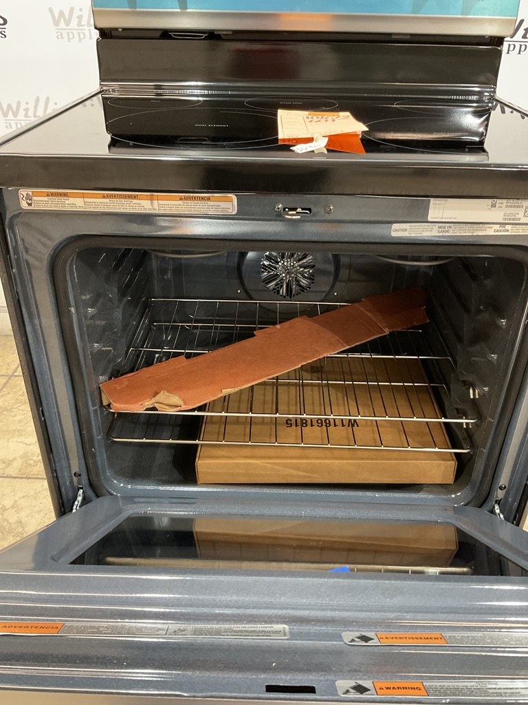 Whirlpool Used Electric Stove 220volts (40/50 AMP) 30inches {no cord} (Stainless Steel)