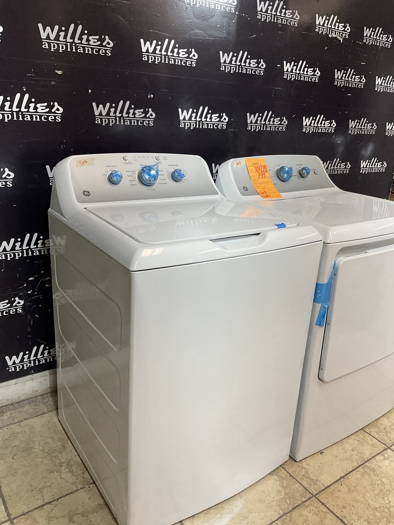 Ge New Open Box Natural Gas Set Washer/Dryer 27inches (White) 