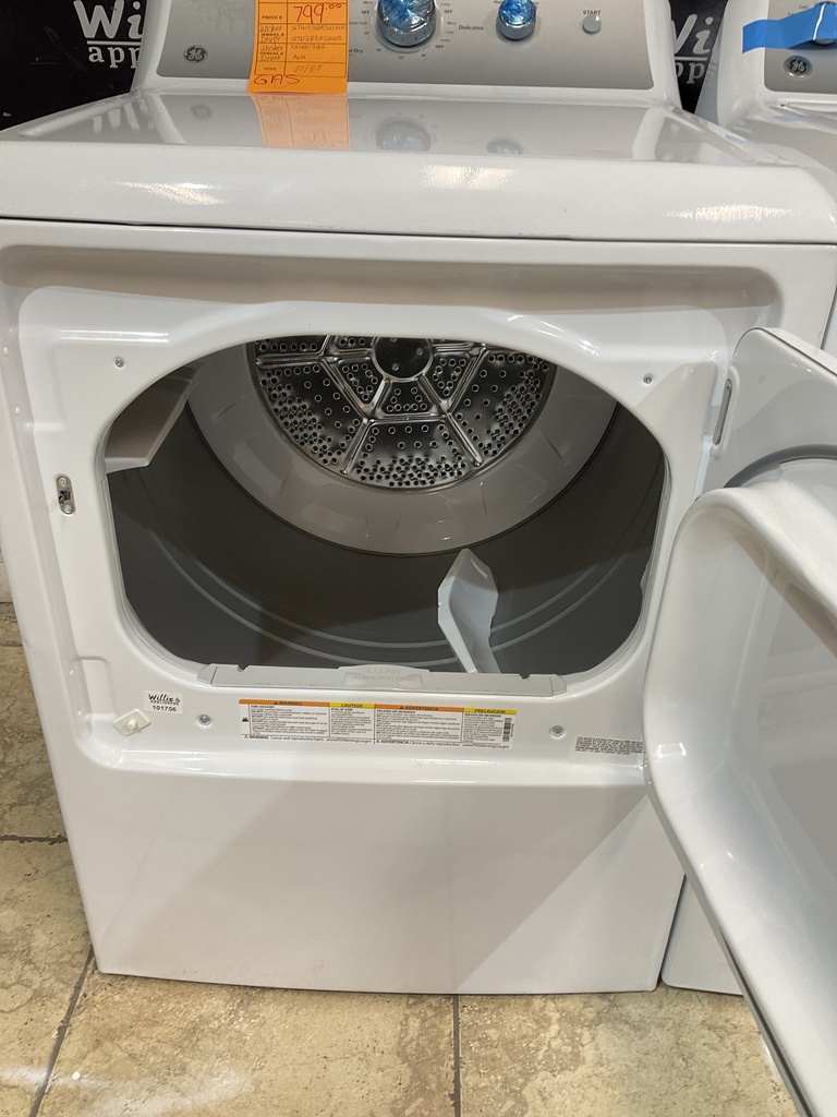 Ge New Open Box Natural Gas Set Washer/Dryer 27inches (White) 