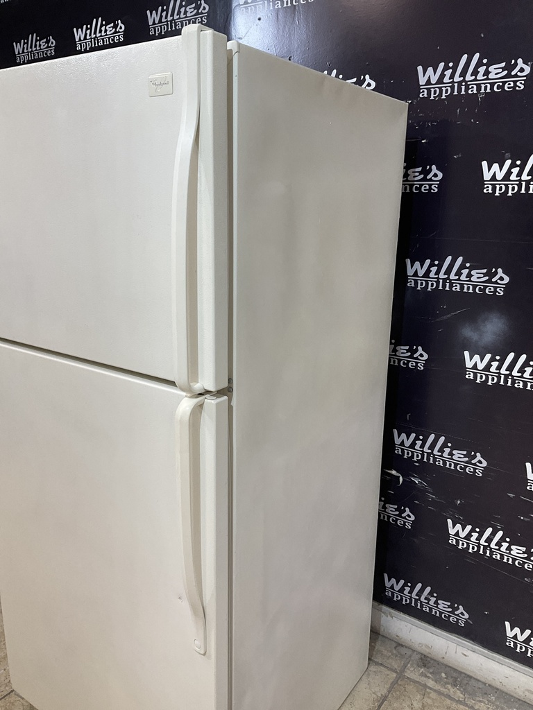 Whirlpool Used Refrigerator Top and Bottom 30x65 1/2” (Bisque) 