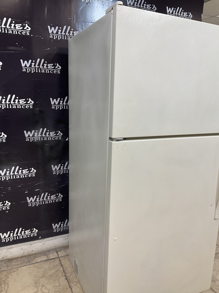 Whirlpool Used Refrigerator Top and Bottom 30x65 1/2” (Bisque) 