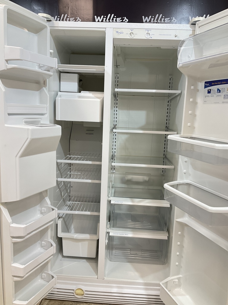 Whirlpool Used Refrigerator Side by Side 36x69 1/2” (White) 