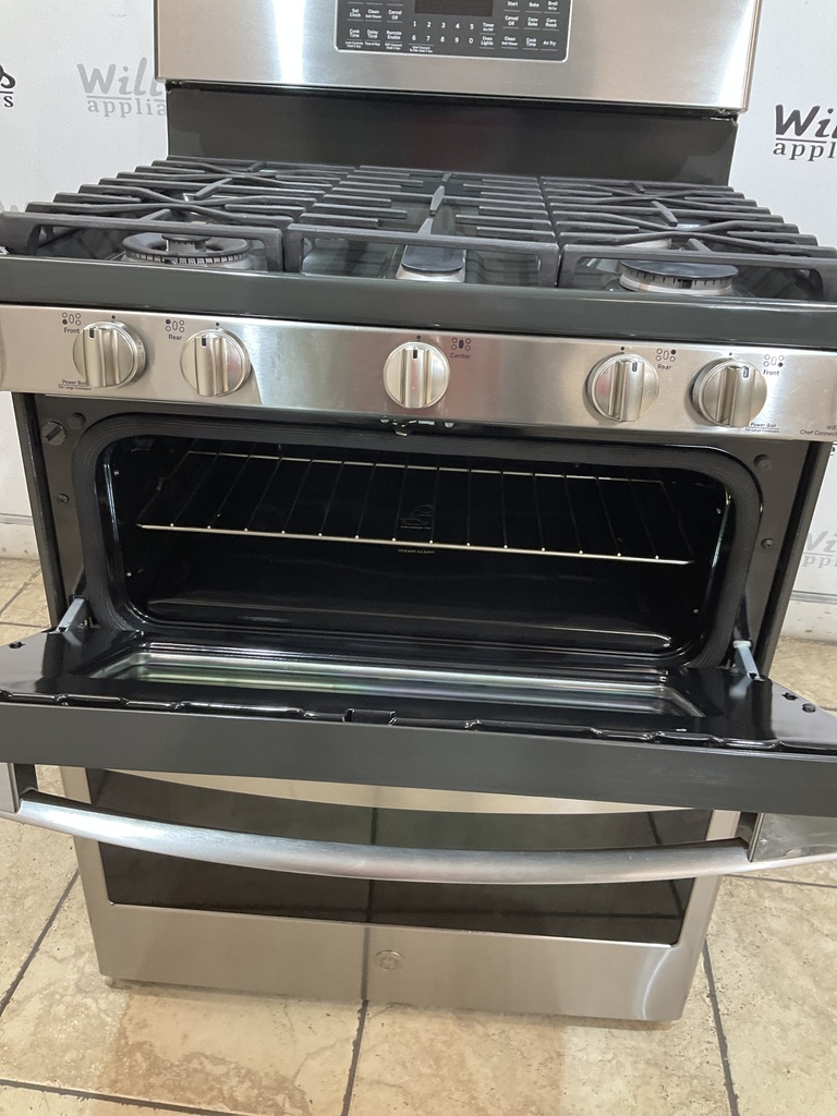 Ge Used Natural Gas Stove Double Oven 30inches (Stainless Steel) 