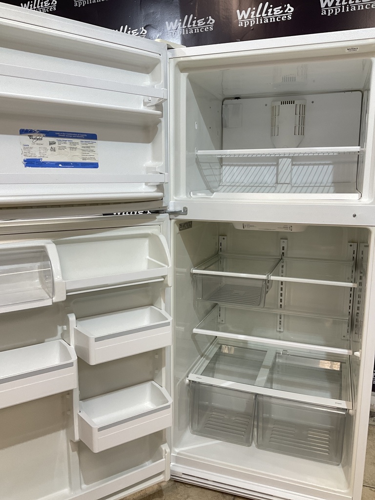 Whirlpool Used Refrigerator Top and Bottom 30x66 (White) 