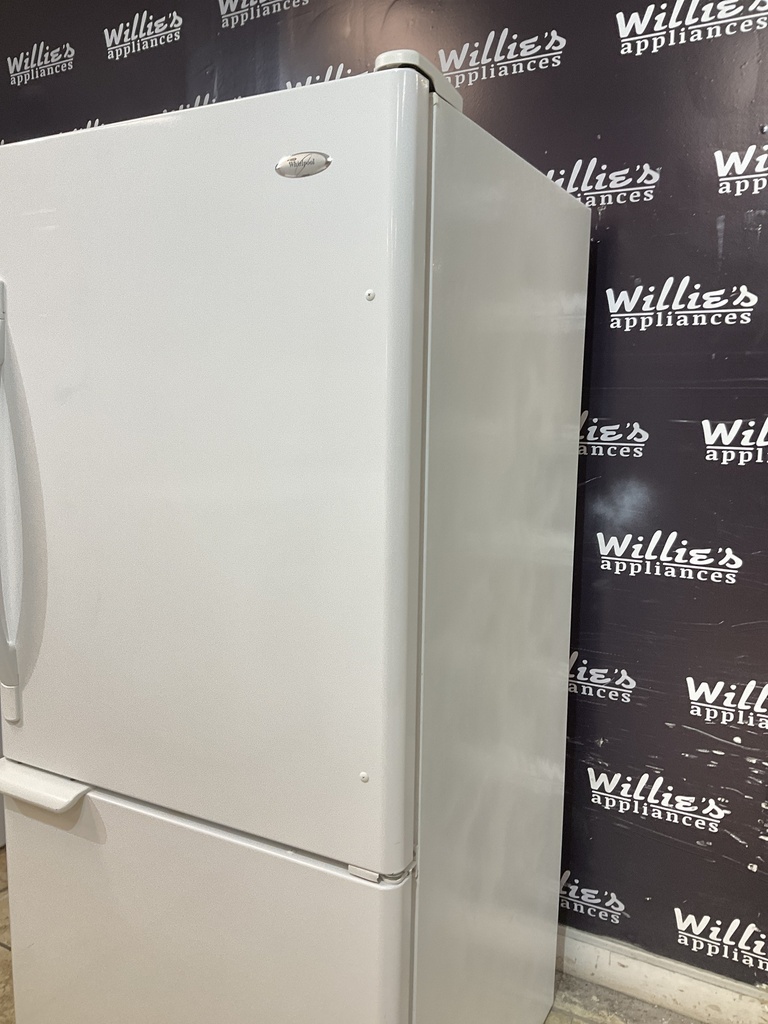 Whirlpool Used Refrigerator Top and Bottom Mount 30x66 1/2” (White)