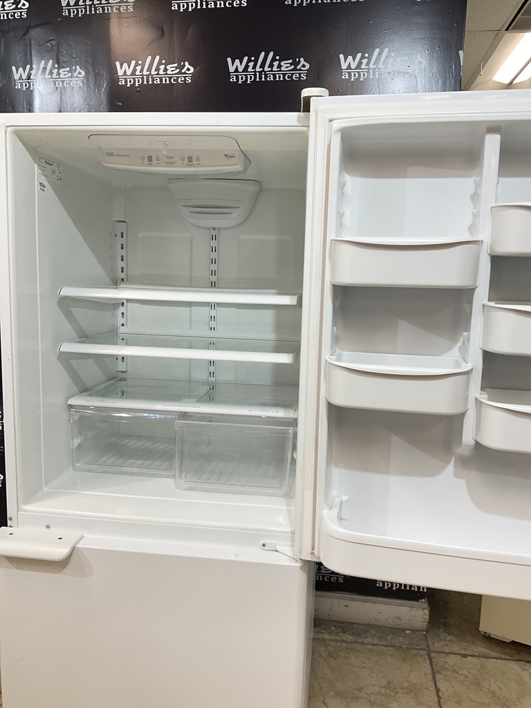 Whirlpool Used Refrigerator Top and Bottom Mount 30x66 1/2” (White)