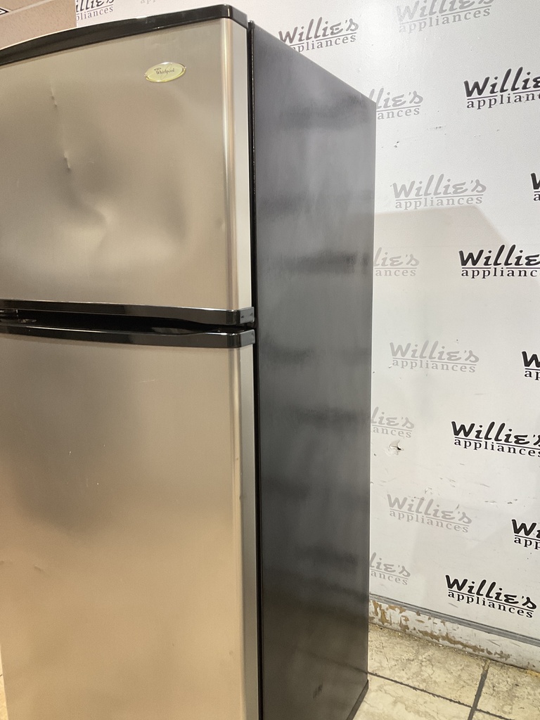 Whirlpool Used Refrigerator Top and Bottom 28x67 1/2” (Stainless Steel) 