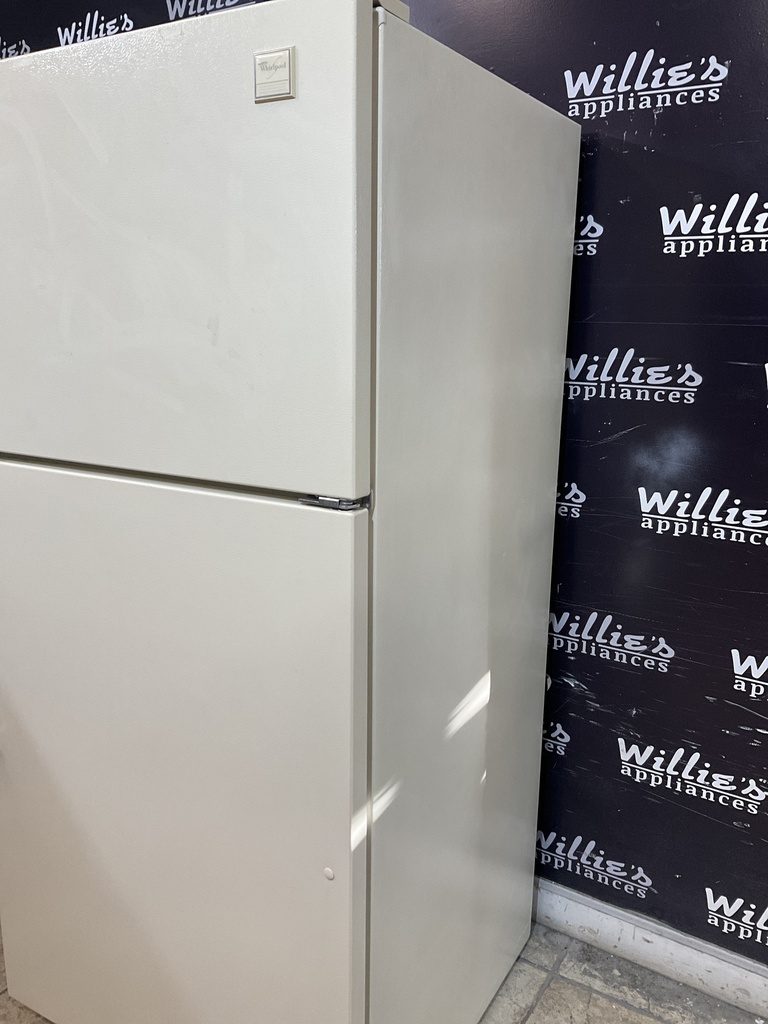 Whirlpool Used Refrigerator Top and Bottom 30x66 1/2” (Bisque) 