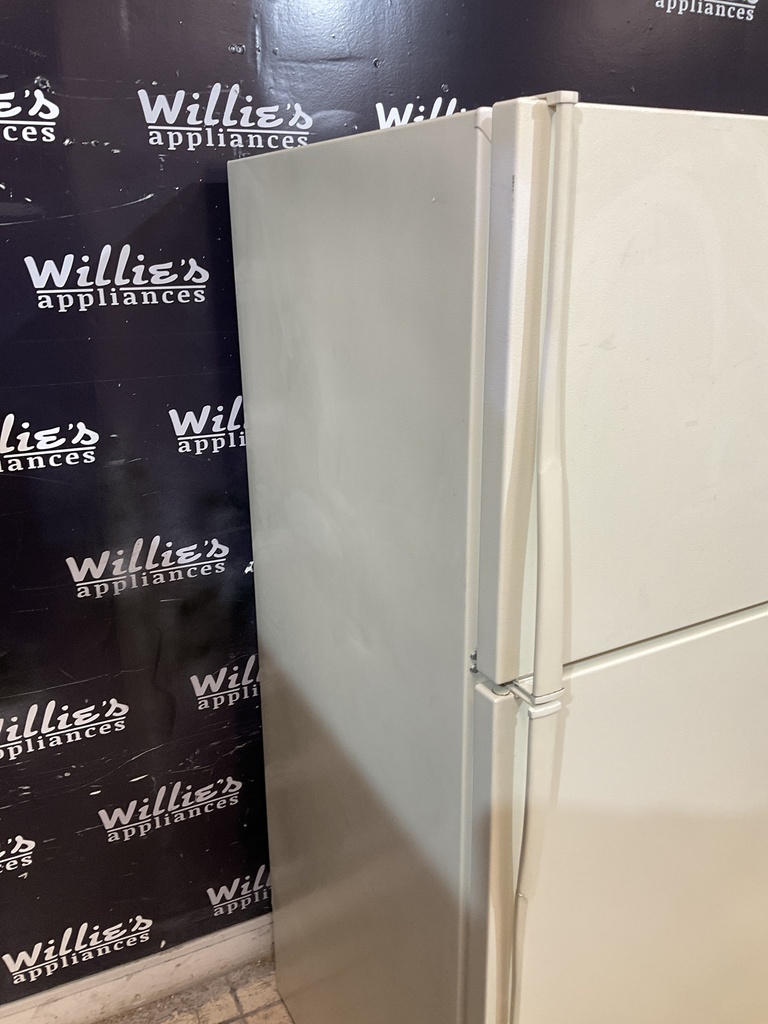 Whirlpool Used Refrigerator Top and Bottom 30x66 1/2” (Bisque) 