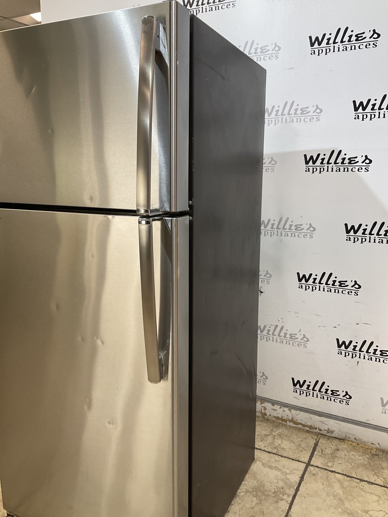 Ge Used Refrigerator Top and Bottom 28x64 (Stainless Steel) 