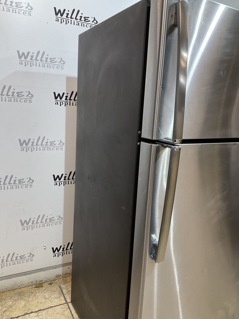 Ge Used Refrigerator Top and Bottom 28x64 (Stainless Steel) 