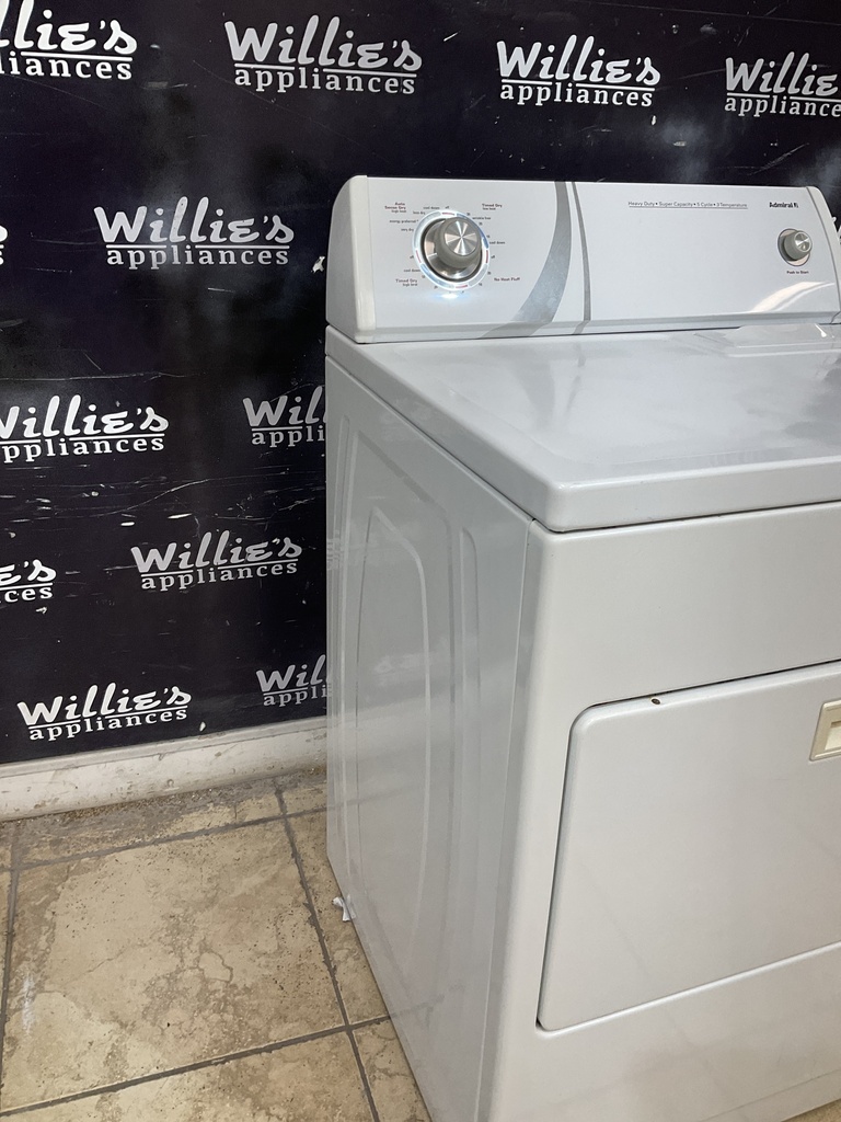 Admiral Used Electric Dryer 220volts (30 AMP) 29inches {no cord} (White)