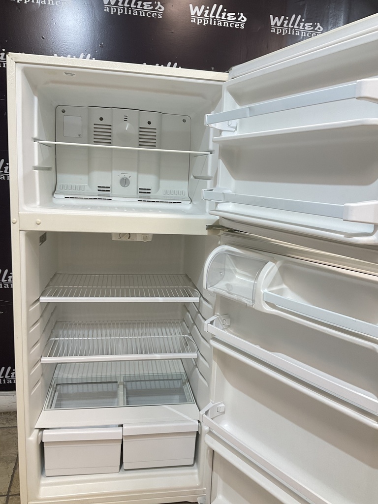Whirlpool Used Refrigerator Top and Bottom 28x62 1/2” (Bisque) 