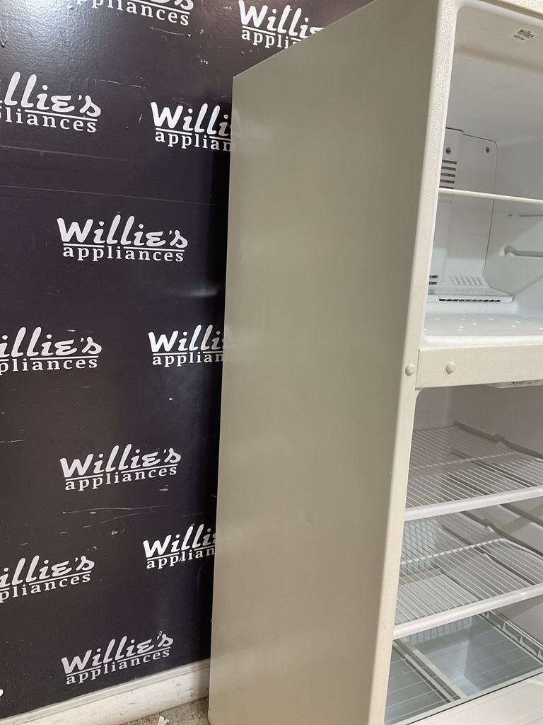 Whirlpool Used Refrigerator Top and Bottom 28x62 1/2” (Bisque) 