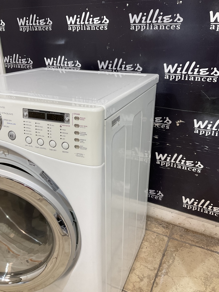 Lg Used Electric Dryer 220volts (30 AMP) 27inches {no cord} (White)