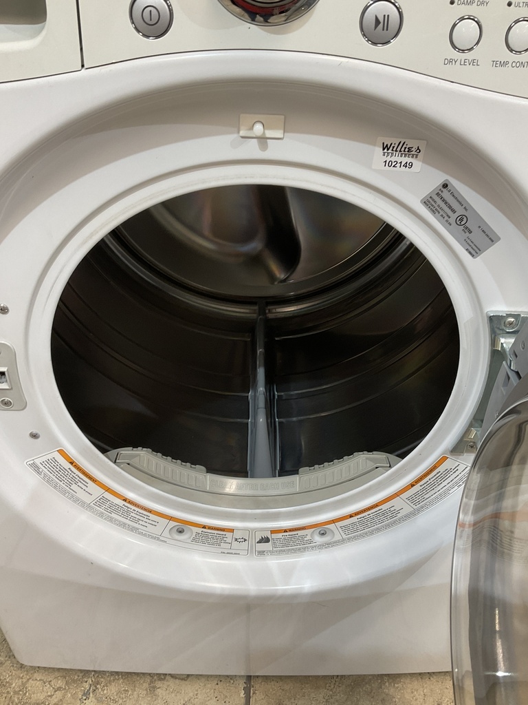 Lg Used Electric Dryer 220volts (30 AMP) 27inches {no cord} (White)