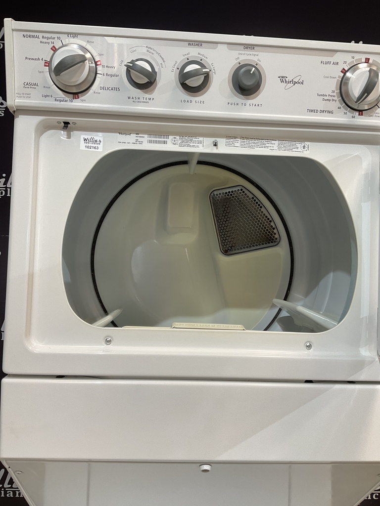 Whirlpool Used Natural Gas Unit Stackable 27x72 1/2” (White) 