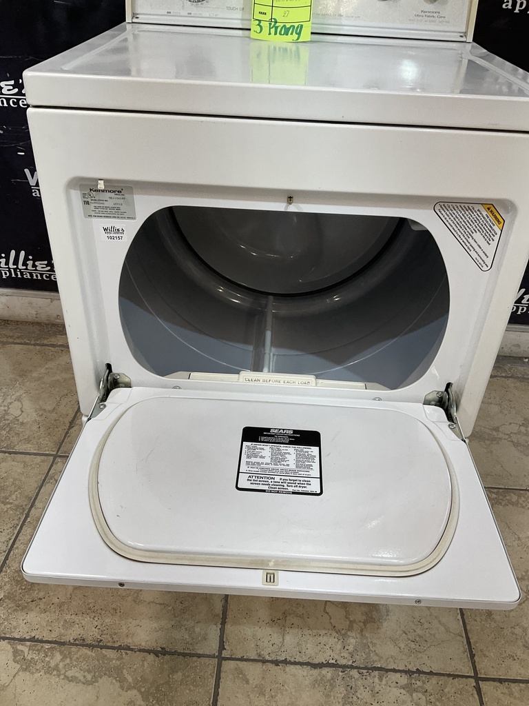 Kenmore Used Electric Dryer 220 volts (30 AMP) 27inches {3 prong} 