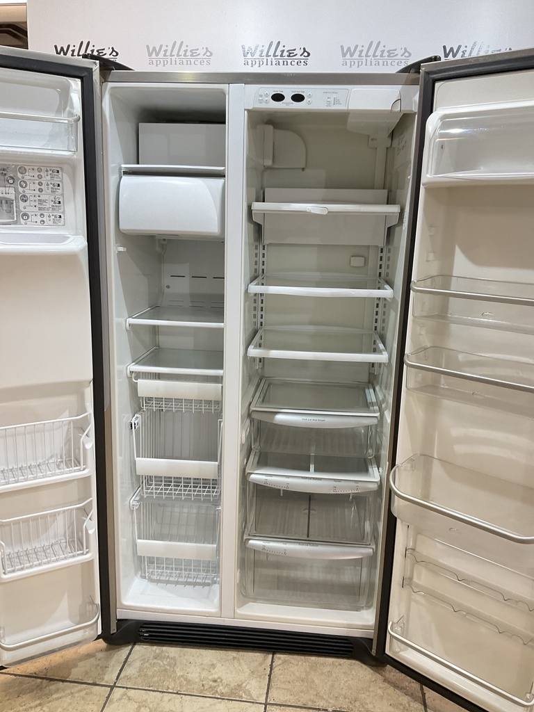 Frigidaire Used Refrigerator Side by Side Counter Depth 36 1/2” x 69” (Stainless Steel) 
