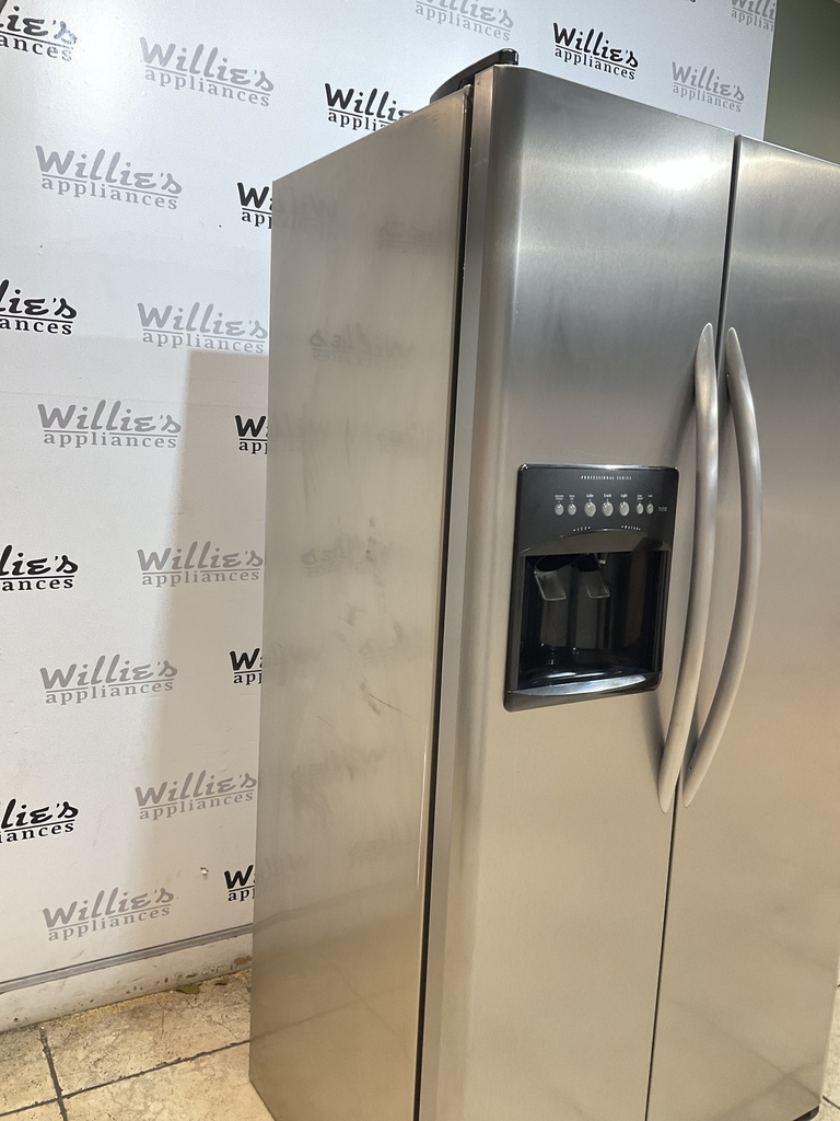Frigidaire Used Refrigerator Side by Side Counter Depth 36 1/2” x 69” (Stainless Steel) 