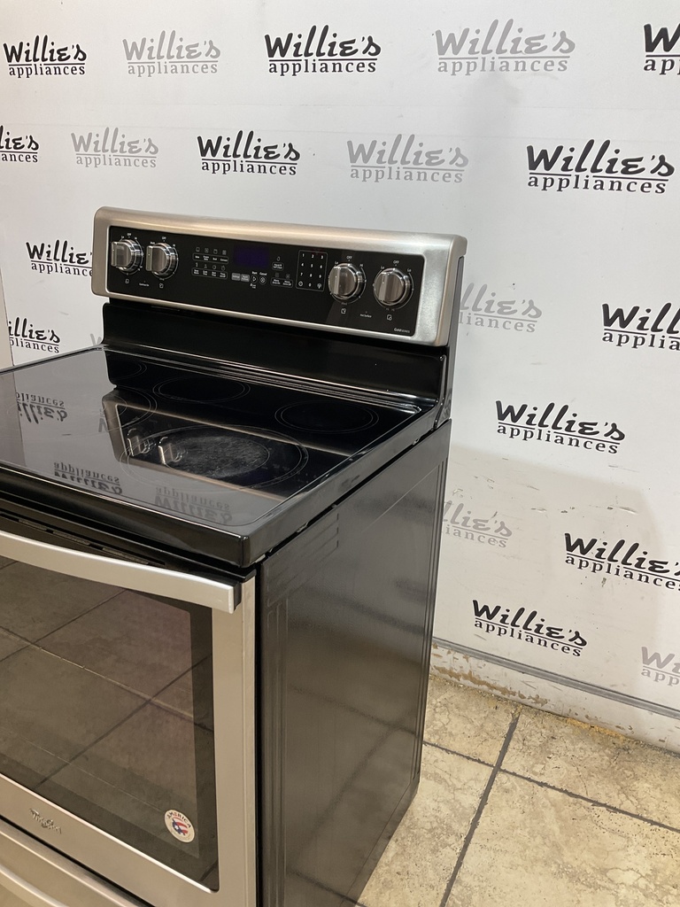 Whirlpool Used Electric Stove 220volts (40/50 AMP) 30inches {no cord} (Stainless Steel) 