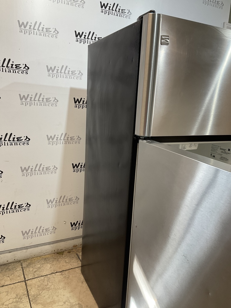 Kenmore Used Refrigerator Top and Bottom 30x65 1/2” (Stainless Steel) 