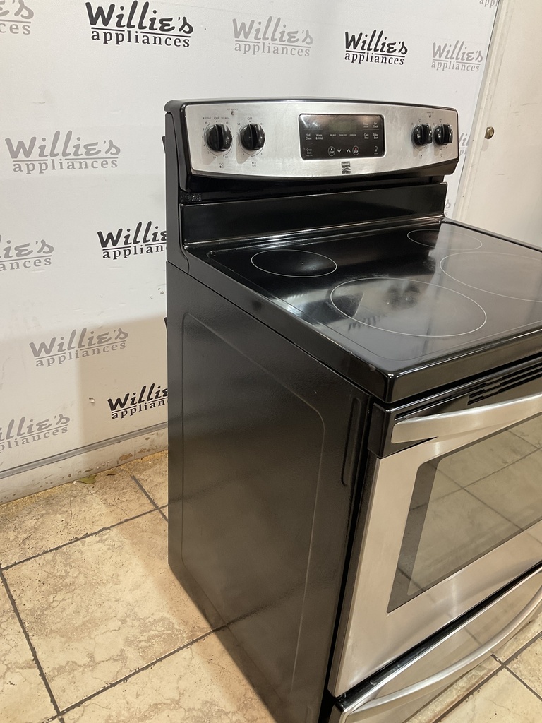 Kenmore Used Electric Stove 220volts (40/50 AMP) 30inches {4 prong} (Stainless Steel) 