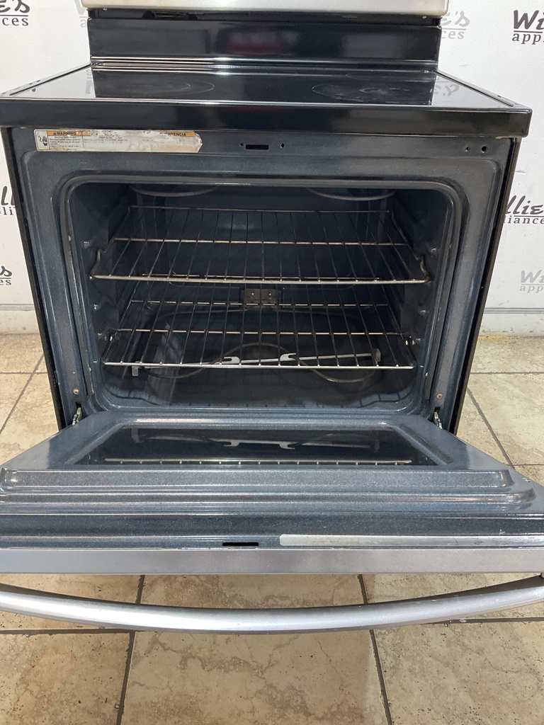 Whirlpool Used Electric Stove 220volts (40/50 AMP) 30inches {4 prong} (Stainless steel) 