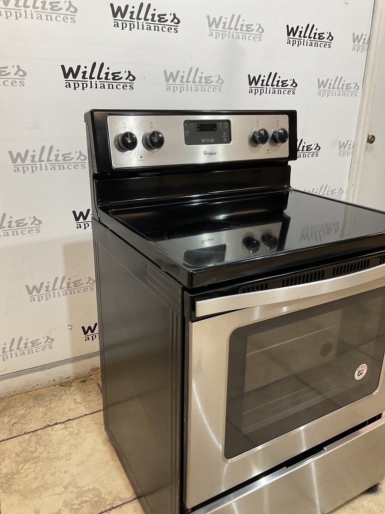 Whirlpool Used Electric Stove 220volts (40/50 AMP) 30inches {no cord} (Stainless Steel) 