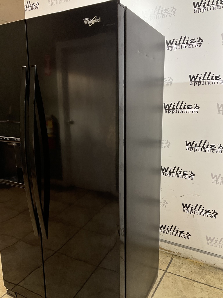 Whirlpool Used Refrigerator Counter Depth Side by Side 36x68 1/2” (Black) 