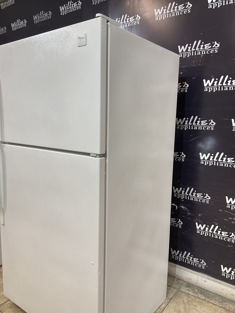 Whirlpool Used Refrigerator Top and Bottom 33x66 1/2” (White) 