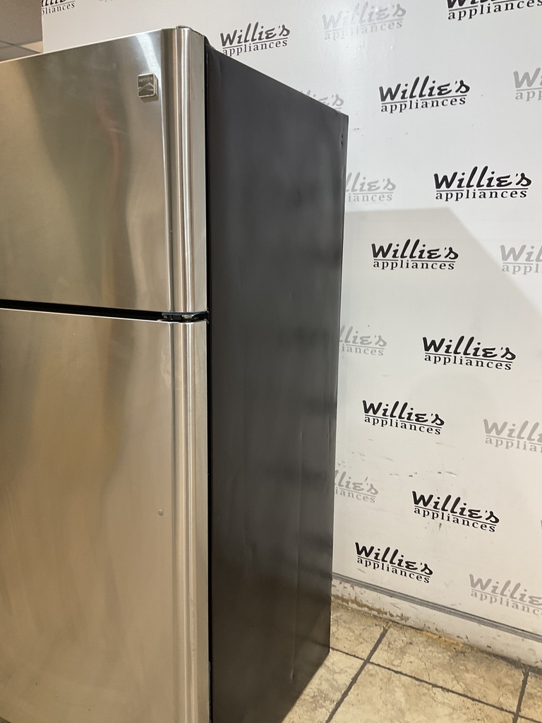 Kenmore Used Refrigerator Top and Bottom 30x65 1/2” (Stainless Steel) 