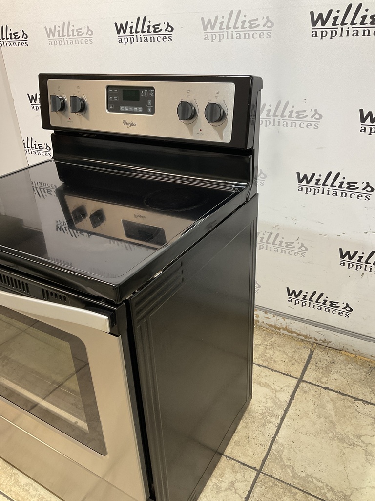 Whirlpool Used Electric Stove 220volts (40/50 AMP) 30inches {no cord} (Stainless Steel) 