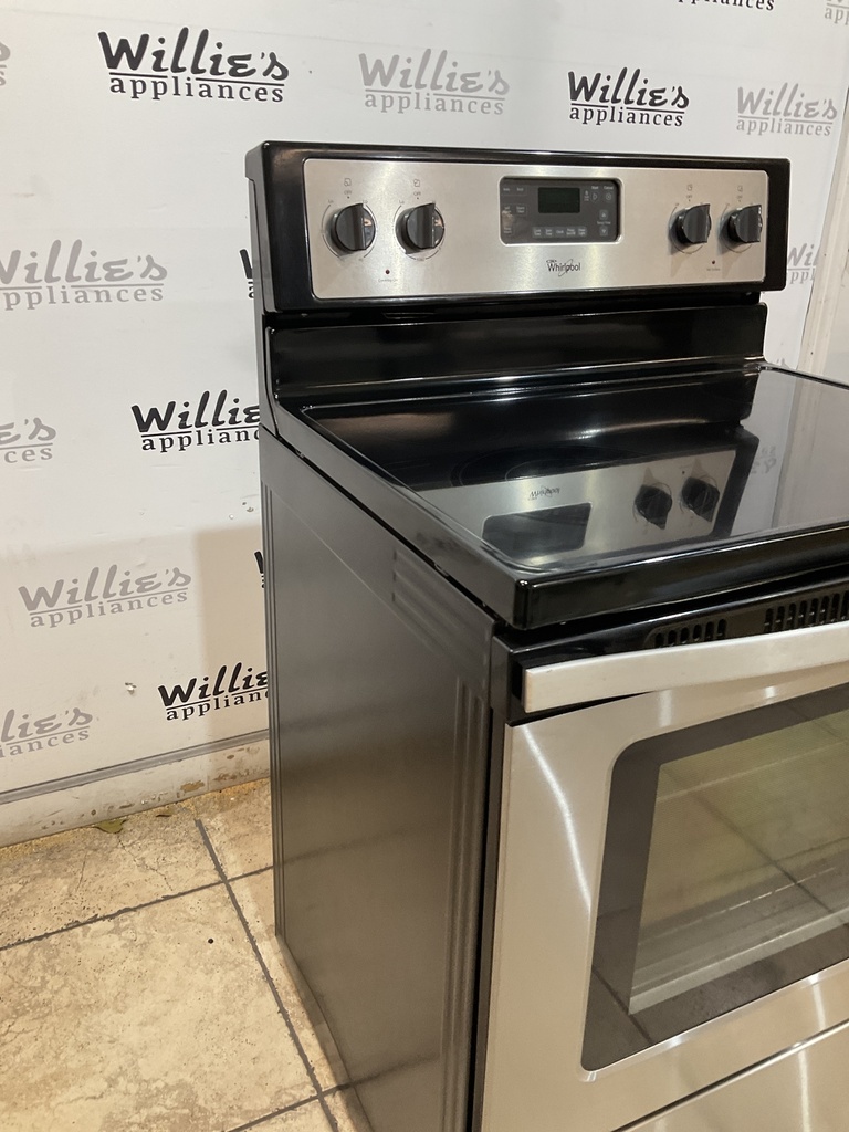 Whirlpool Used Electric Stove 220volts (40/50 AMP) 30inches {no cord} (Stainless Steel) 