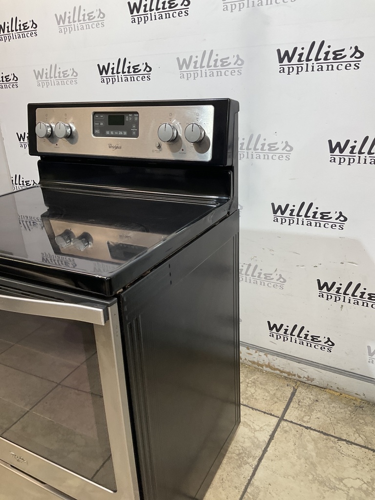 Whirlpool Used Electric Stove 220volts (40/50 AMP) 30inches {no cord} (Stainless Steel) 