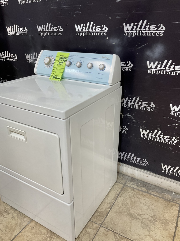 Whirlpool Used Electric Dryer 220volts (30 AMP) 27inches {3 prong} (White) 