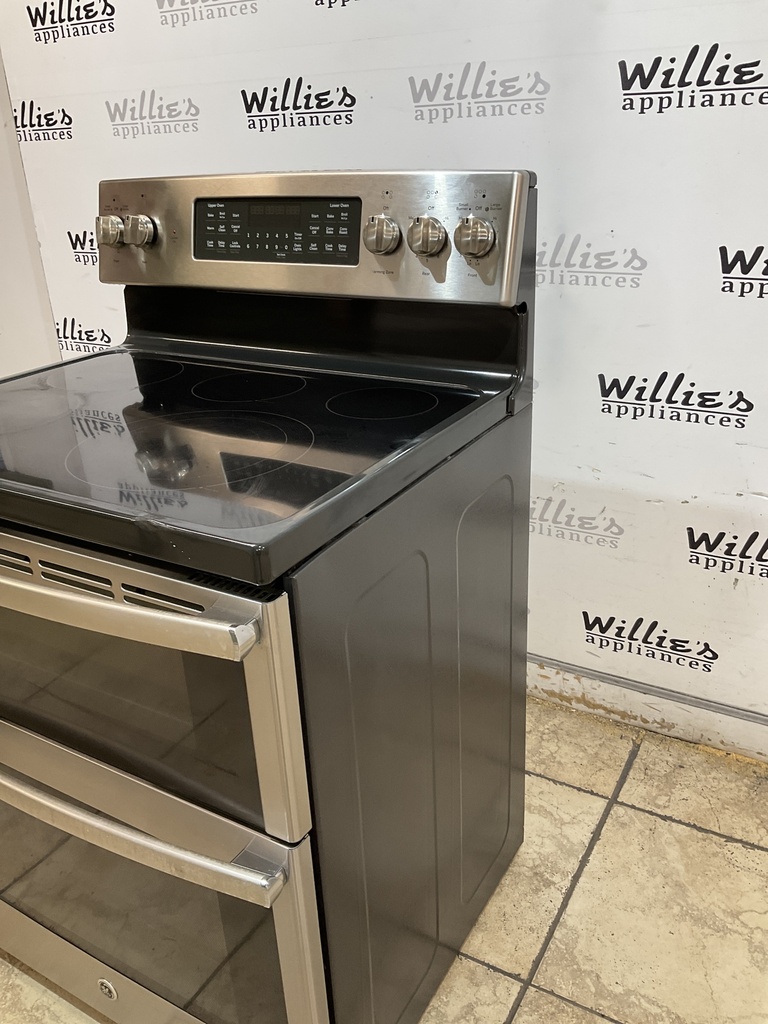 Ge Used Electric Stove Double Oven 220volts (40/50 AMP) 30inches {3 prong} (Stainless Steel) 