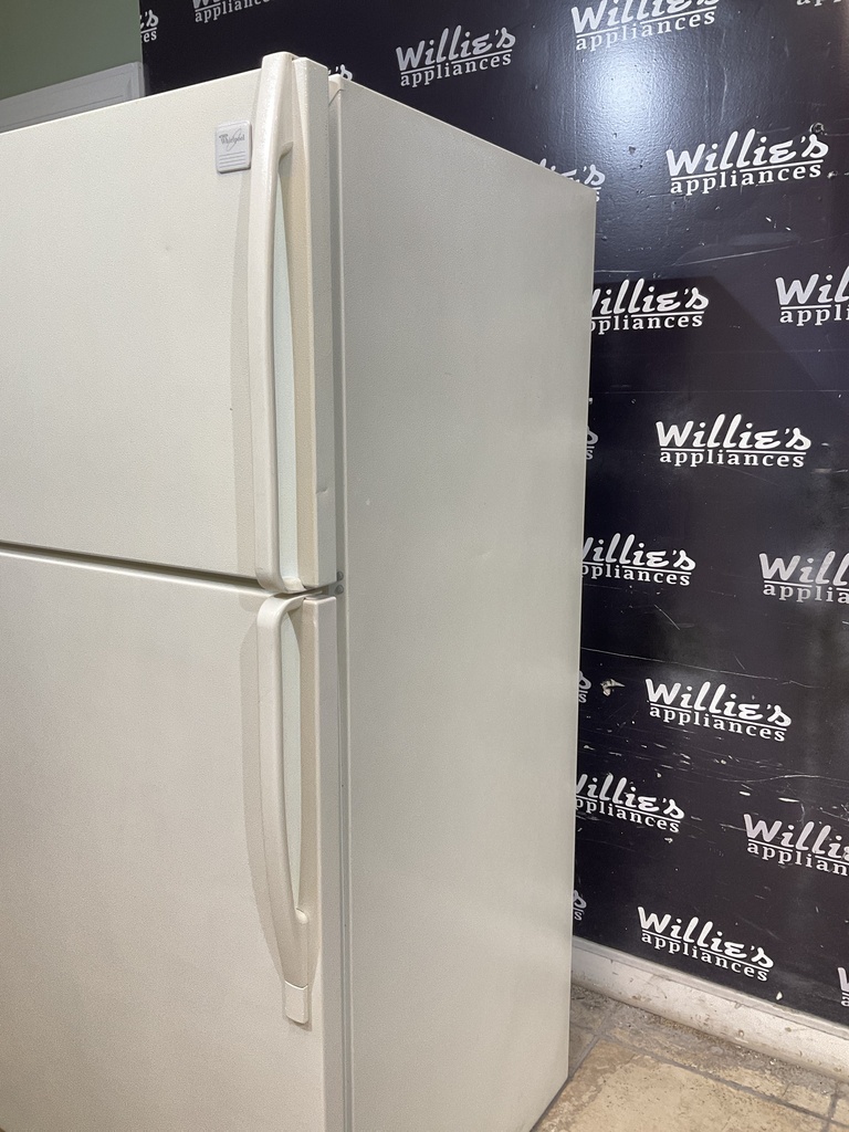 Whirlpool Used Refrigerator Top and Bottom 33x65 1/2” (Bisque) 