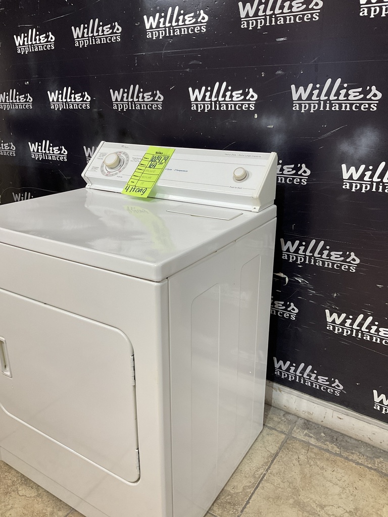 Whirlpool Used Electric Dryer 220volts (30 AMP) 29inches {4 prong} (White)