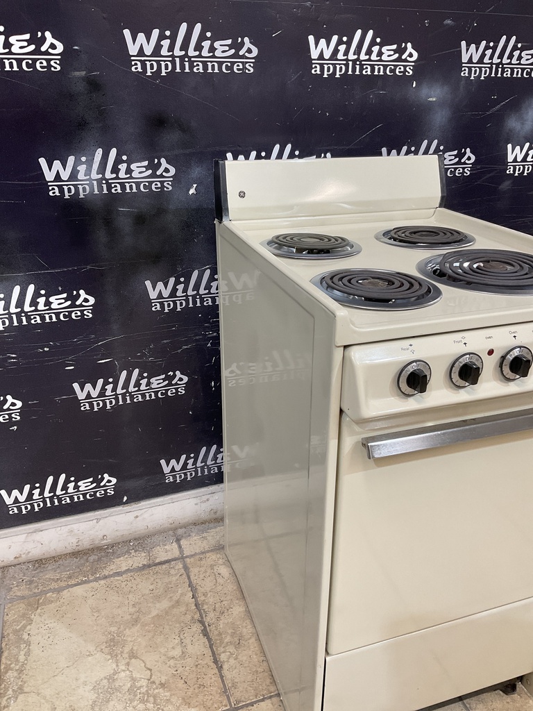 Ge Used Electric Stove 220volts (40/50 AMP) 20inches {no cord} (Bisque) 