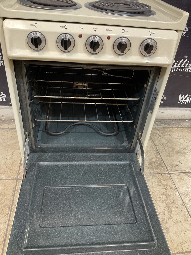 Ge Used Electric Stove 220volts (40/50 AMP) 20inches {no cord} (Bisque) 