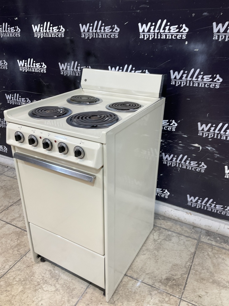Ge Used Electric Stove 220volts (40/50 AMP) 20inches {no cord} (Bisque) 