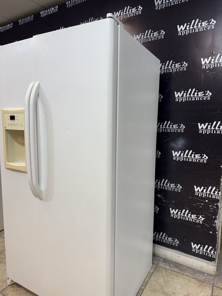 Ge Used Refrigerator Side by Side 36x69 1/2” (White)
