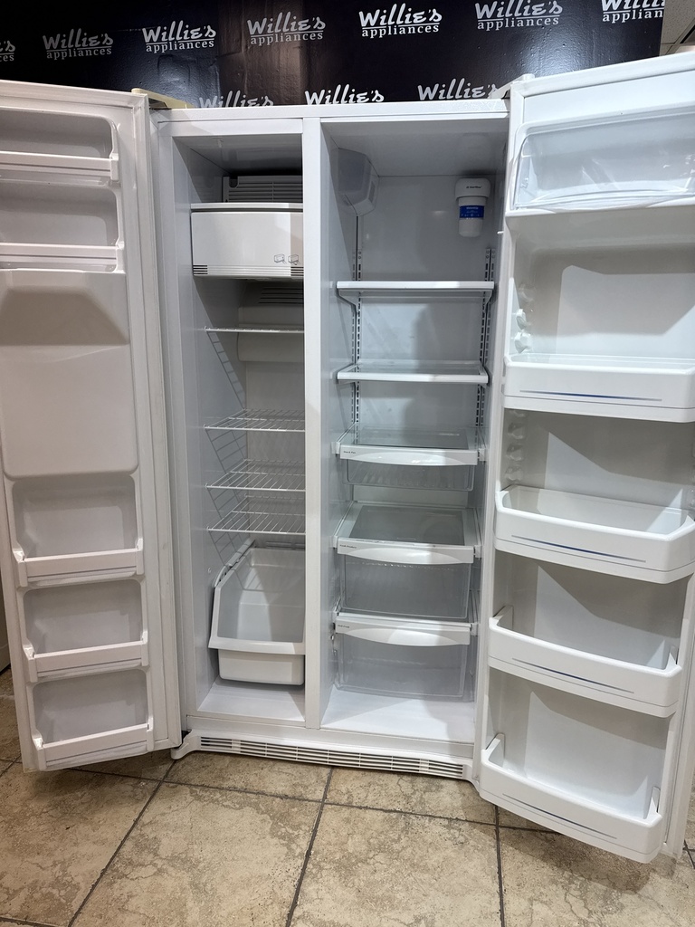 Ge Used Refrigerator Side by Side 36x69 1/2” (White)