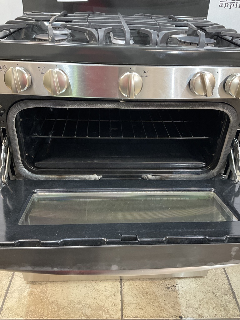 Ge Used Natural Gas Stove Double Oven (Stainless Steel) 
