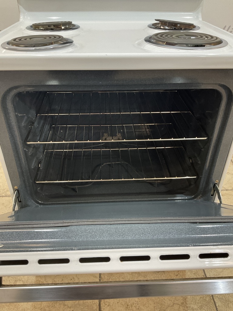 Ge Used Electric Stove 220 volts (40/50 AMP) 30inches {no cord} (White/Black) 