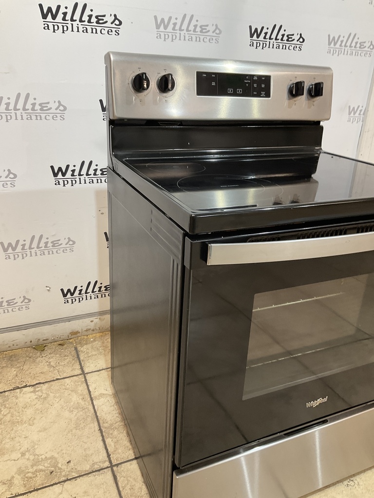 Whirlpool Used Electric Stove 220volts (40/50 AMP) 30inches {no cord} (Stainless Steel)