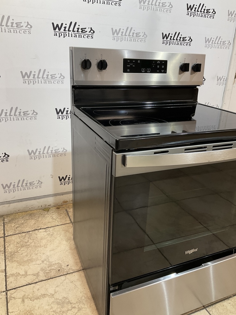 Whirlpool Used Electric Stove 220volts (40/50 AMP) 30inches {no cord} (Stainless Steel) 